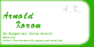 arnold korom business card